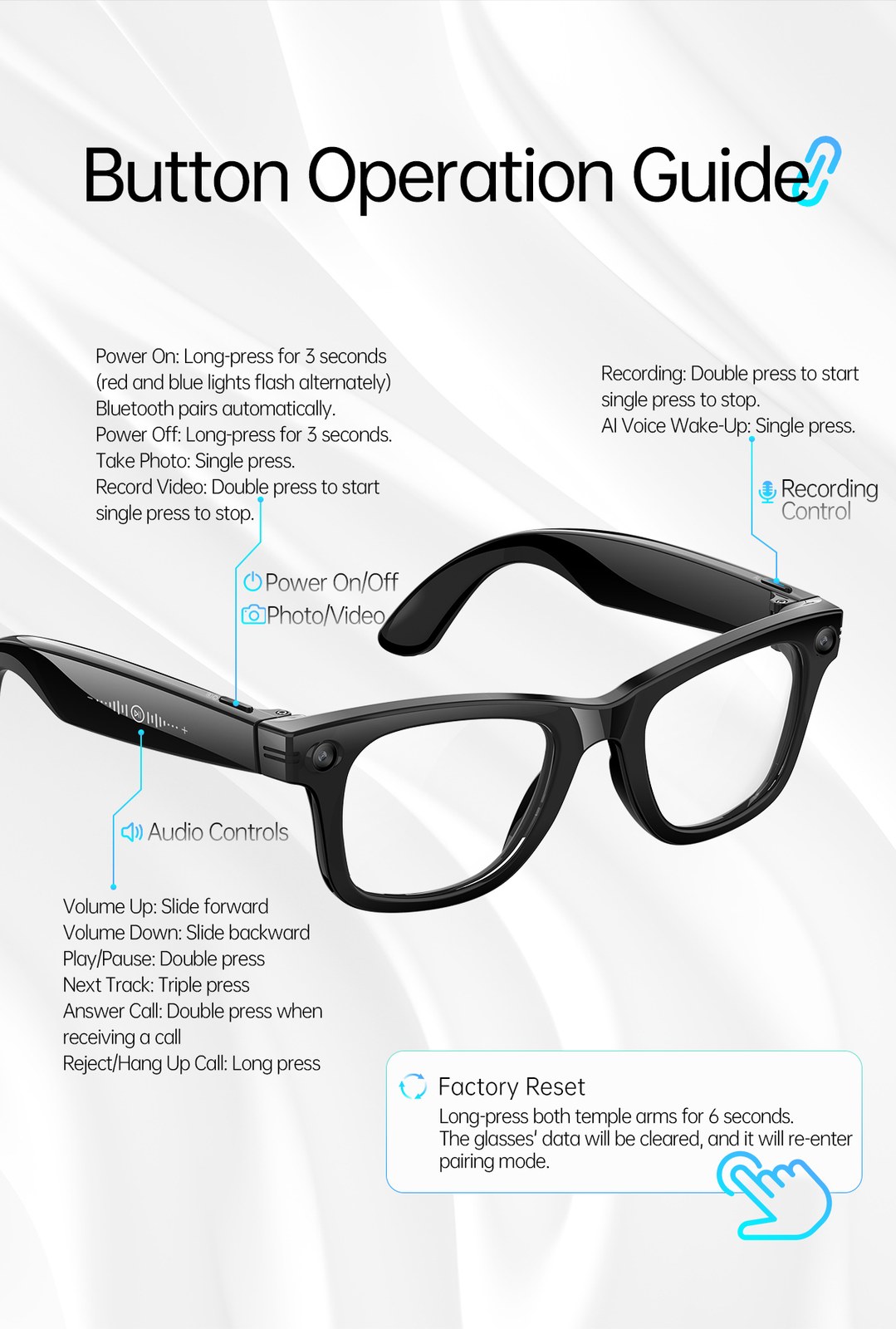 W620 AI Smart Camera Glasses