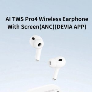 DEVIA AI TWS Pro4 translation earbuds and touchscreen charging case main product image